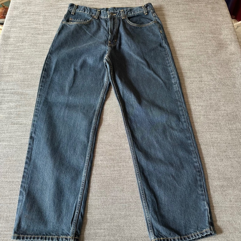 Kirkland Signature Jeans Mens 34x30 Blue Straight Leg‎ 100% Cotton Denim